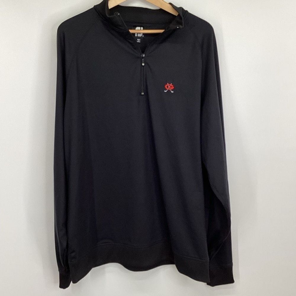 Men's Footjoy Long Sleeved Performance 1/4‎ ZIP Pullover XL Black